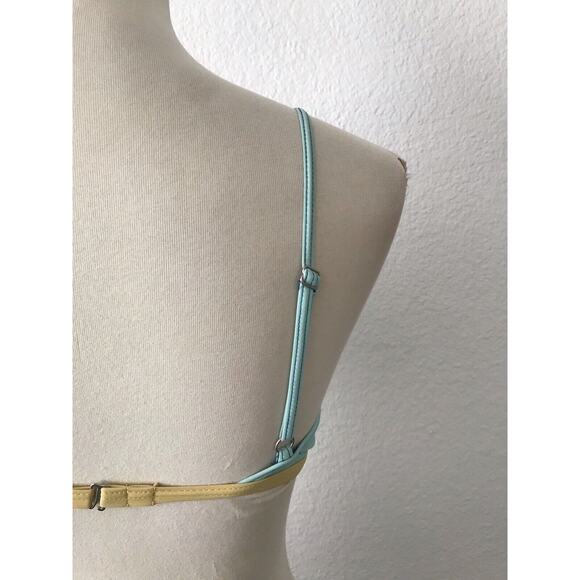 Byrds of Paradise Swim Color Block Triangle Bikini Top Swimwear - Picture 8 of 8